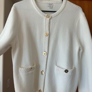 J. Crew White Knit Sweater